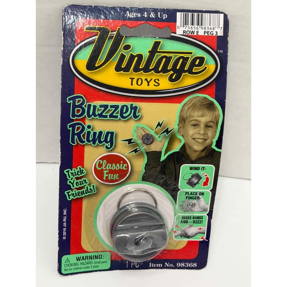 JA-RU Vintage Toys Buzzer Ring Hand Buzzer Prank‎ Trick Toy 98368 New